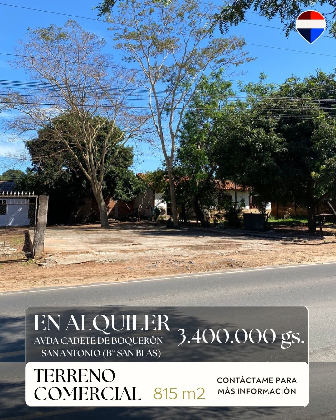 EN ALQUILER Terreno Comercial Sobre importante Avenida en San Antonio, Central