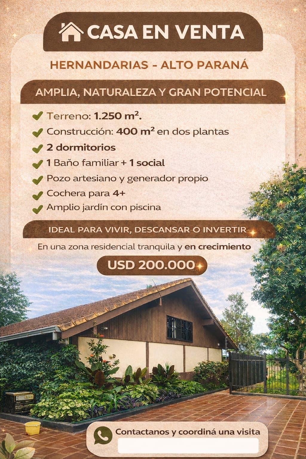 Casa En Hernandarias - Con Gran Terreno