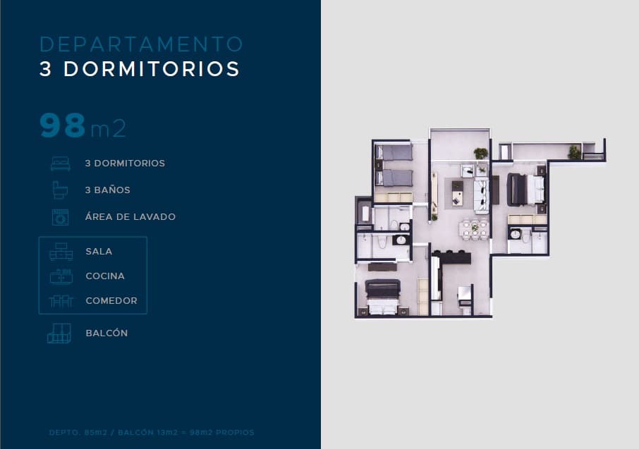 Altamira surubi'i: Departamento de 3 dormitorios, foto 3