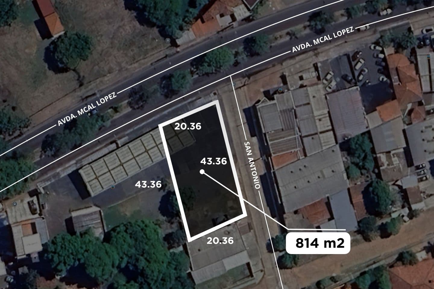 vendo terreno en esquina sobre Av Mcal Lopez /ex la cubana
