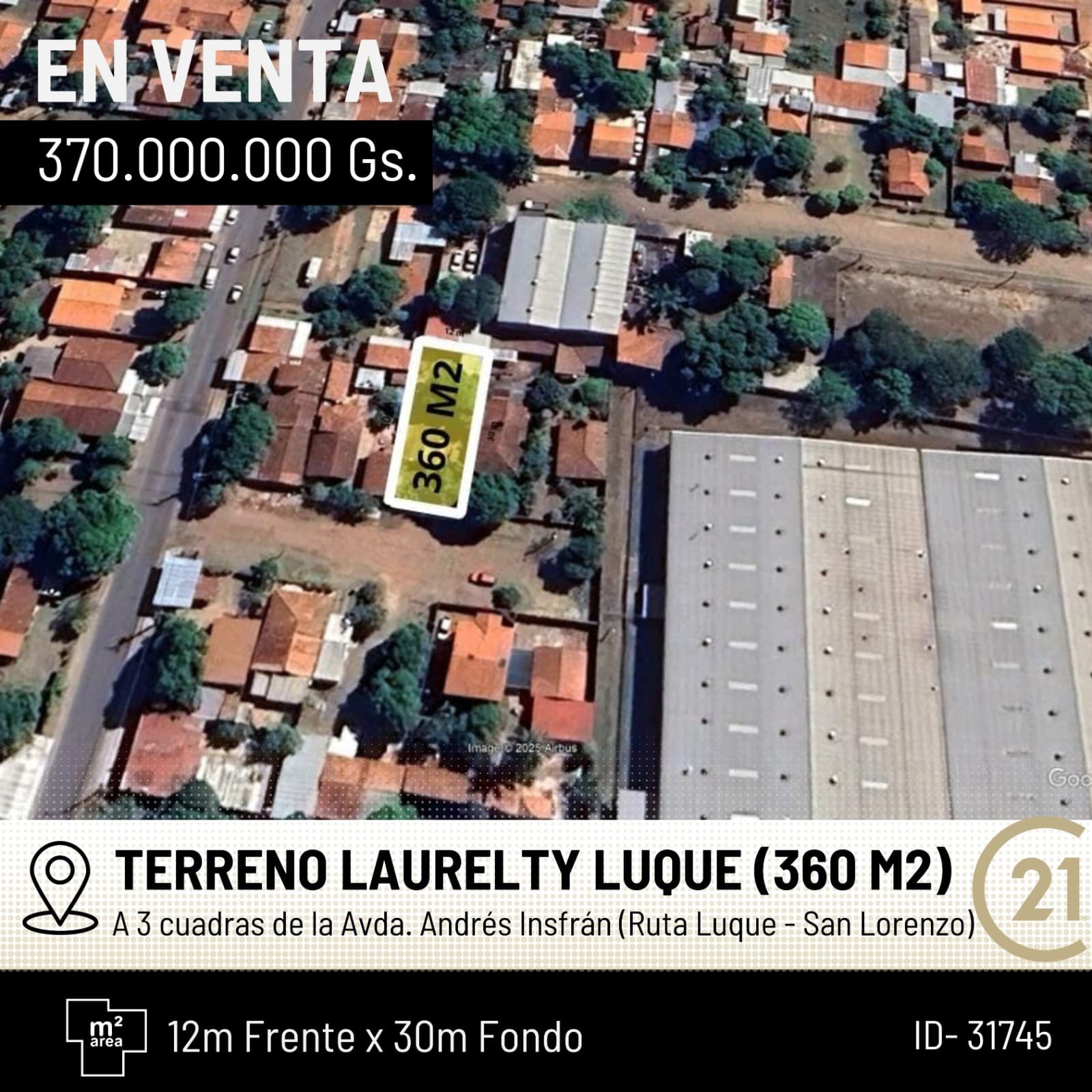 Venta de terreno en laurelty Luque