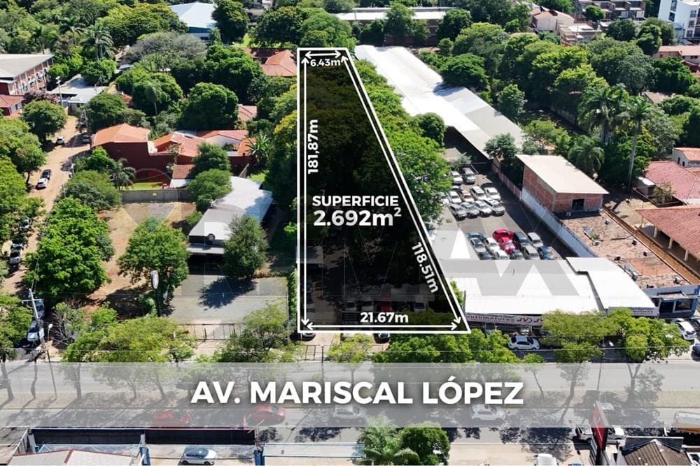 Terreno de 2.692 M² sobre Mcal. López, Fernando de la Mora