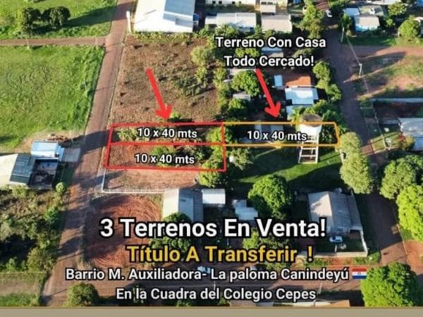 3 terrenos en barrio maría auxiliadora la paloma — foto 1