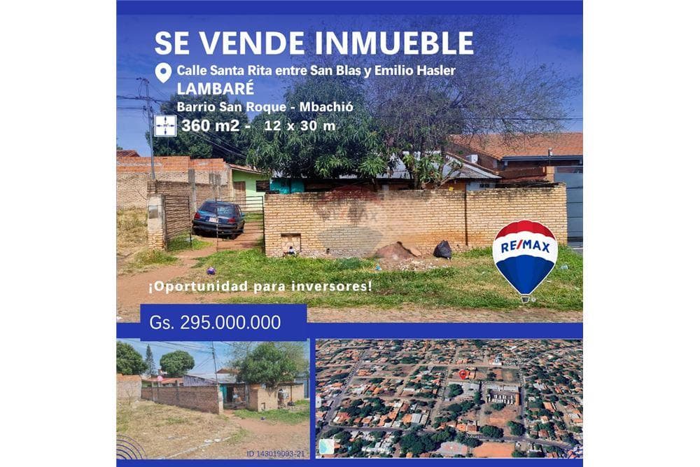 Terreno en venta barrio san roque mbachio