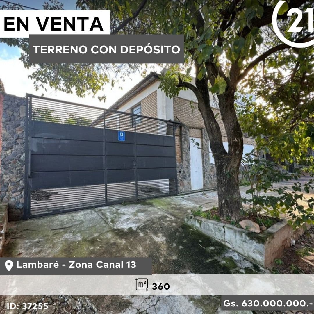 En venta Terreno con depósito y casa en Lambaré