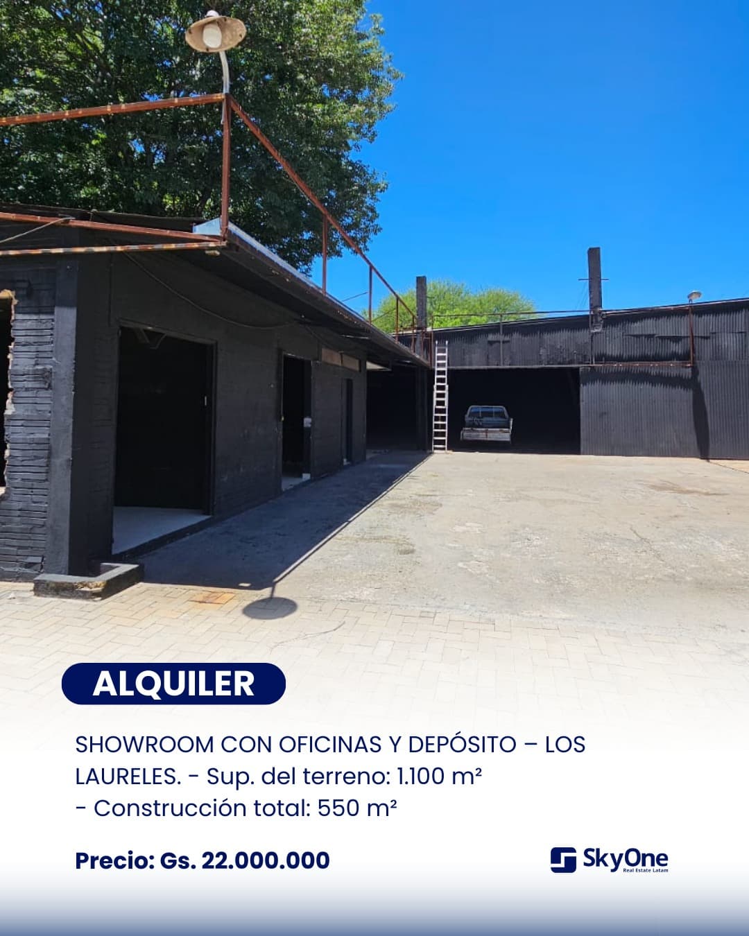 Alquilo gran showroom con oficina y depósito en Los Laureles