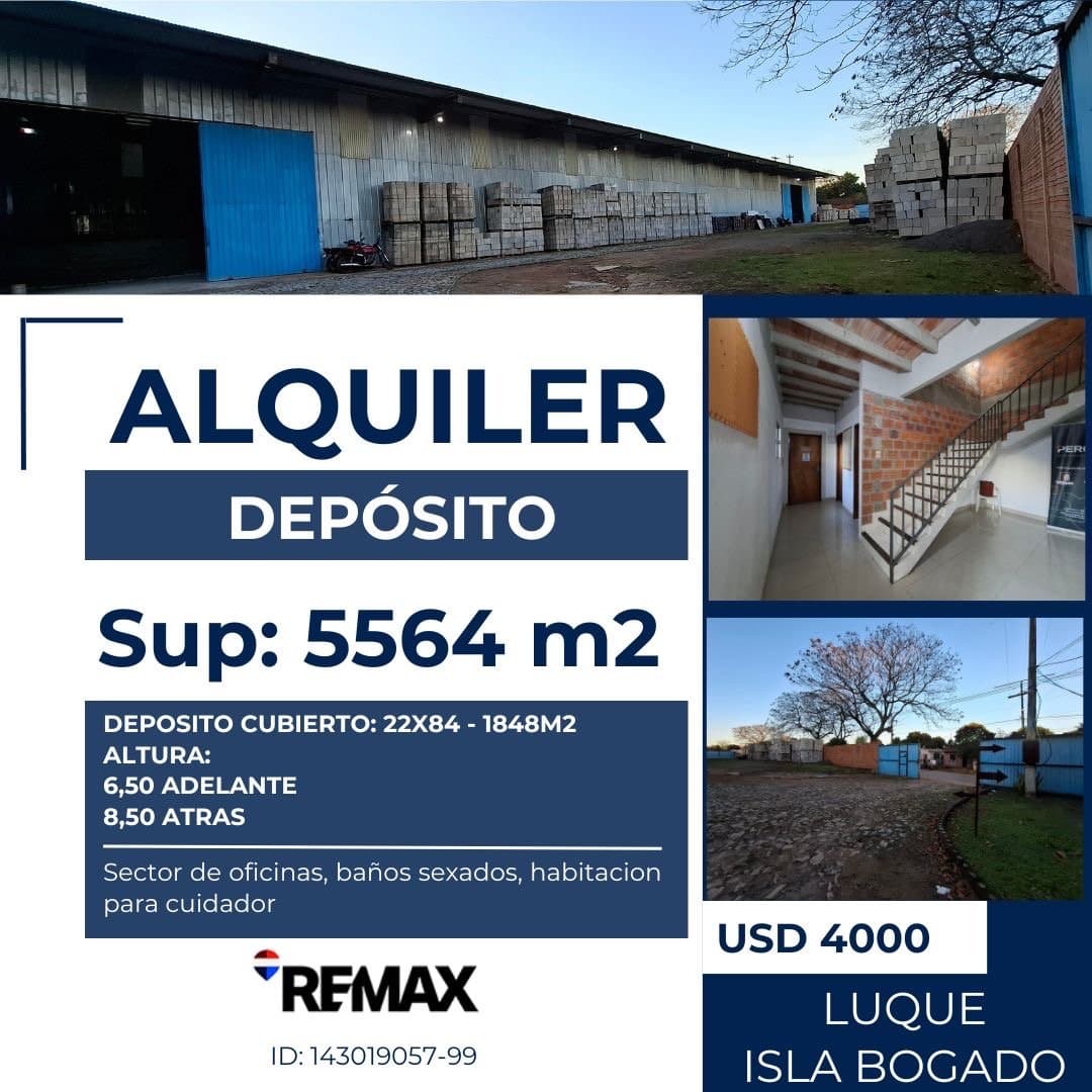 Alquilo amplio deposito en Luque