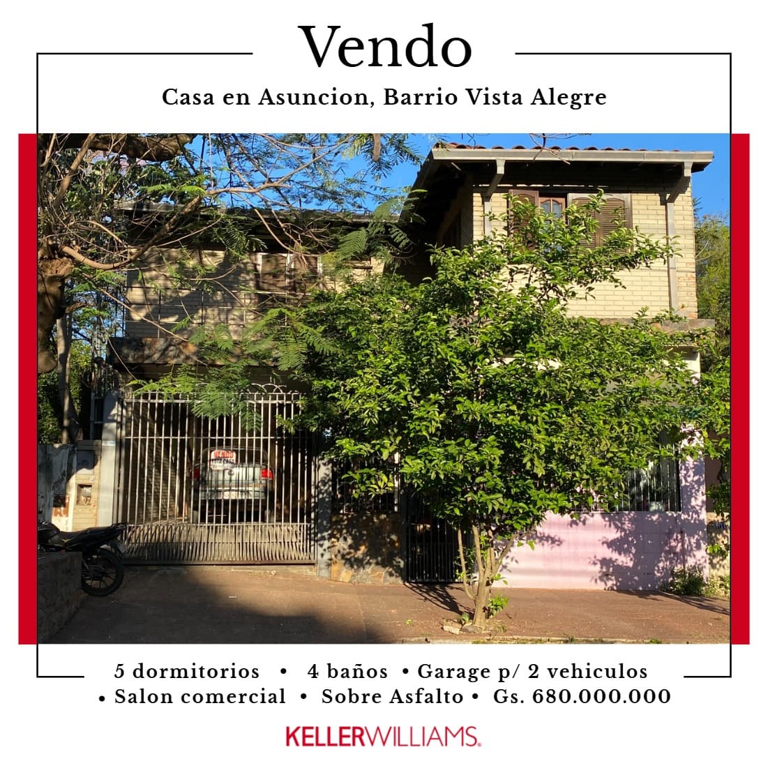 Casa en venta - asuncion barrio vista alegre