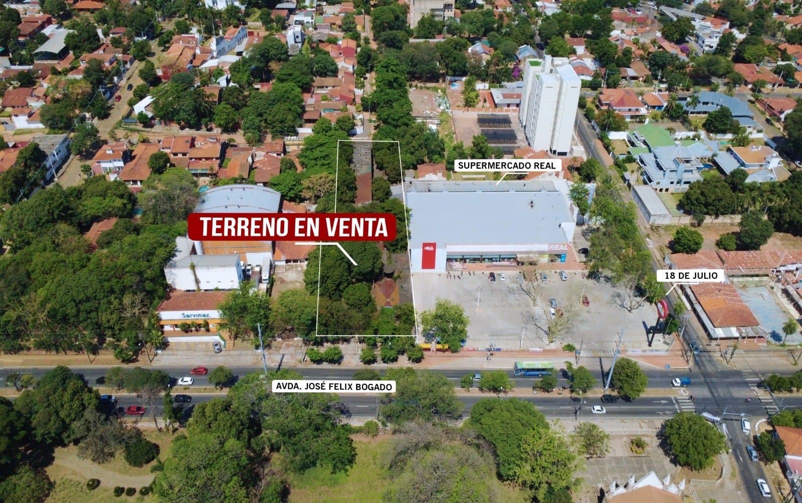 Vendo Amplio Terreno sobre Felix Bogado