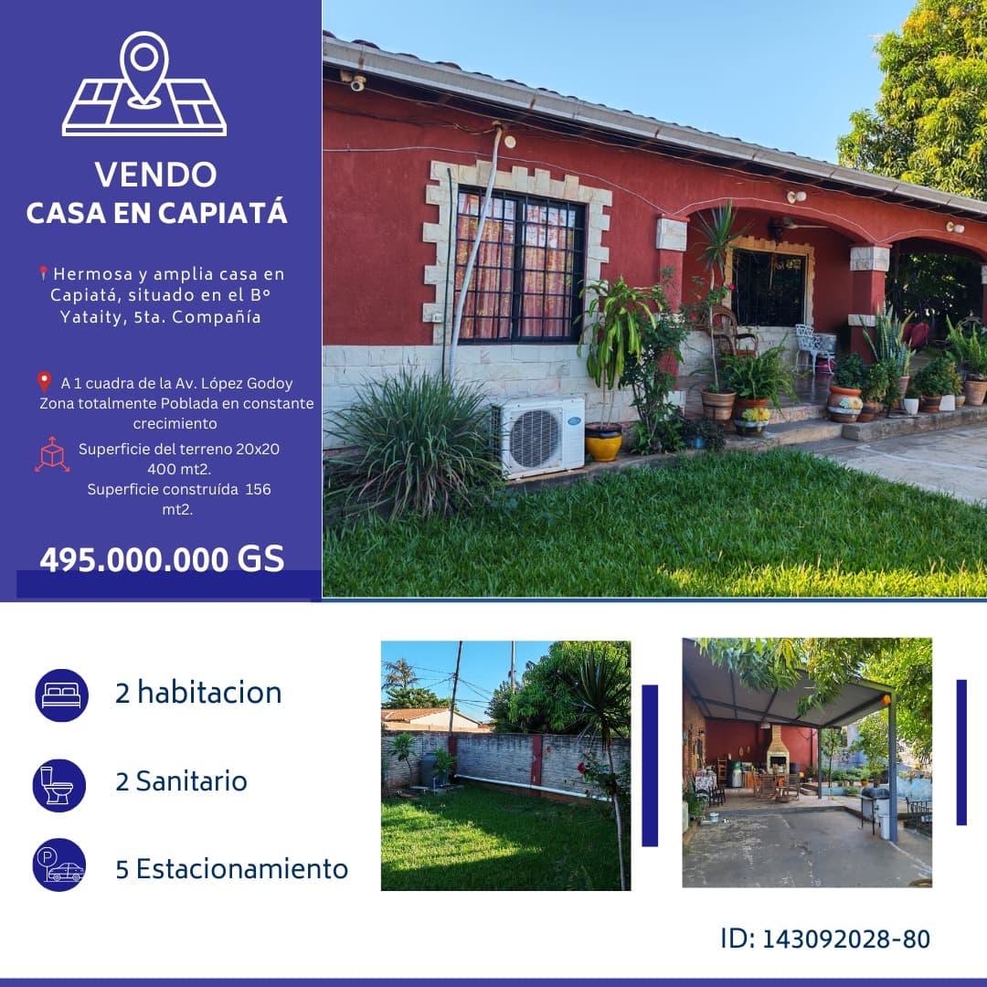 Vendo casa en capiata
