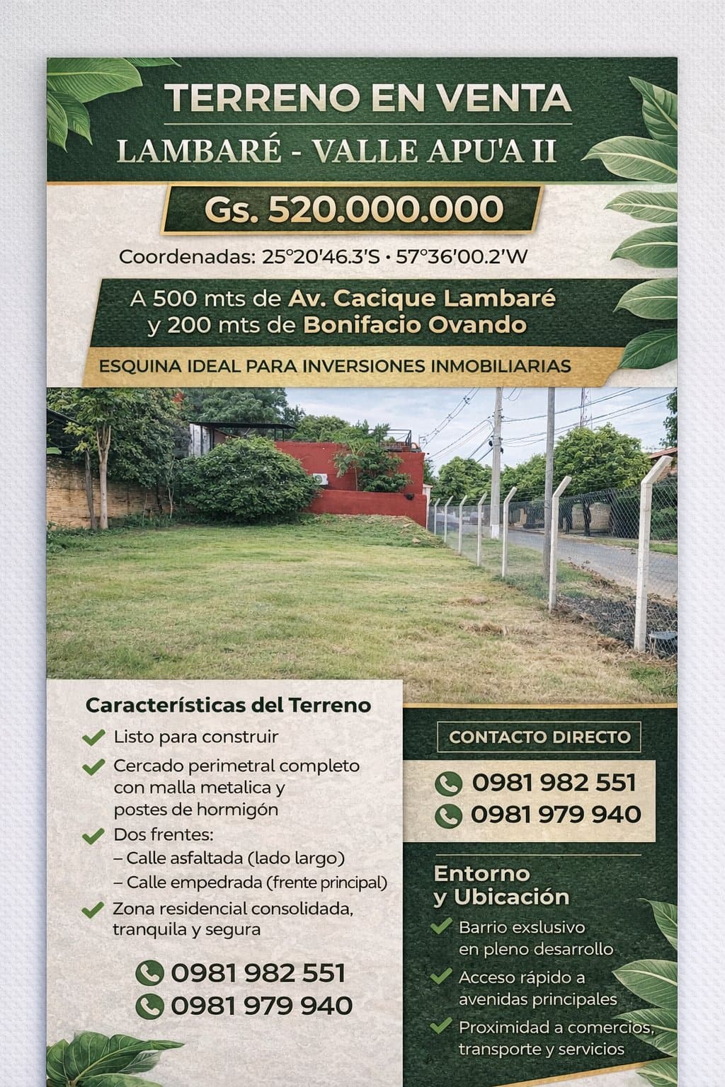 Hermoso Terreno En Lambare. Valle Apua II — foto 4
