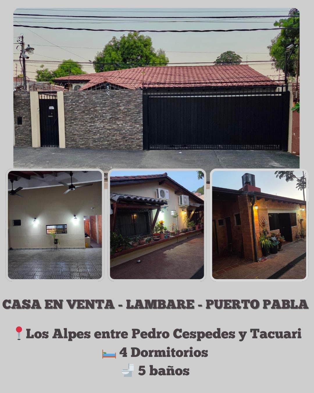 Casa en venta - lambare - puerto pabla