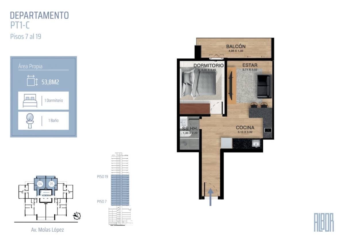 departamento de 1 dormitorio en barrio Las Lomas Asuncion, foto 5