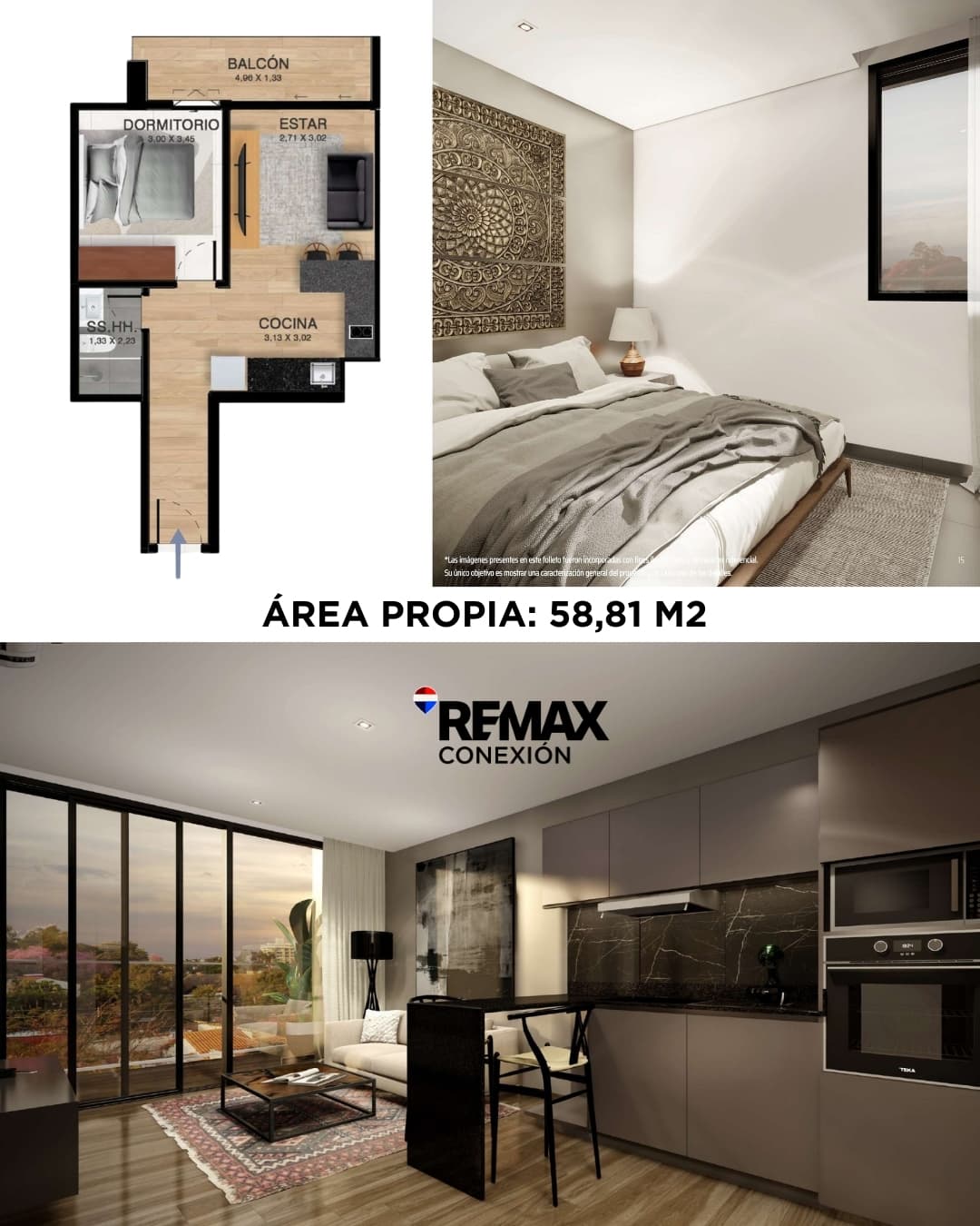 Departamento 1 dormitorio 70,19 m² | edificio albor, Asunción, foto 2