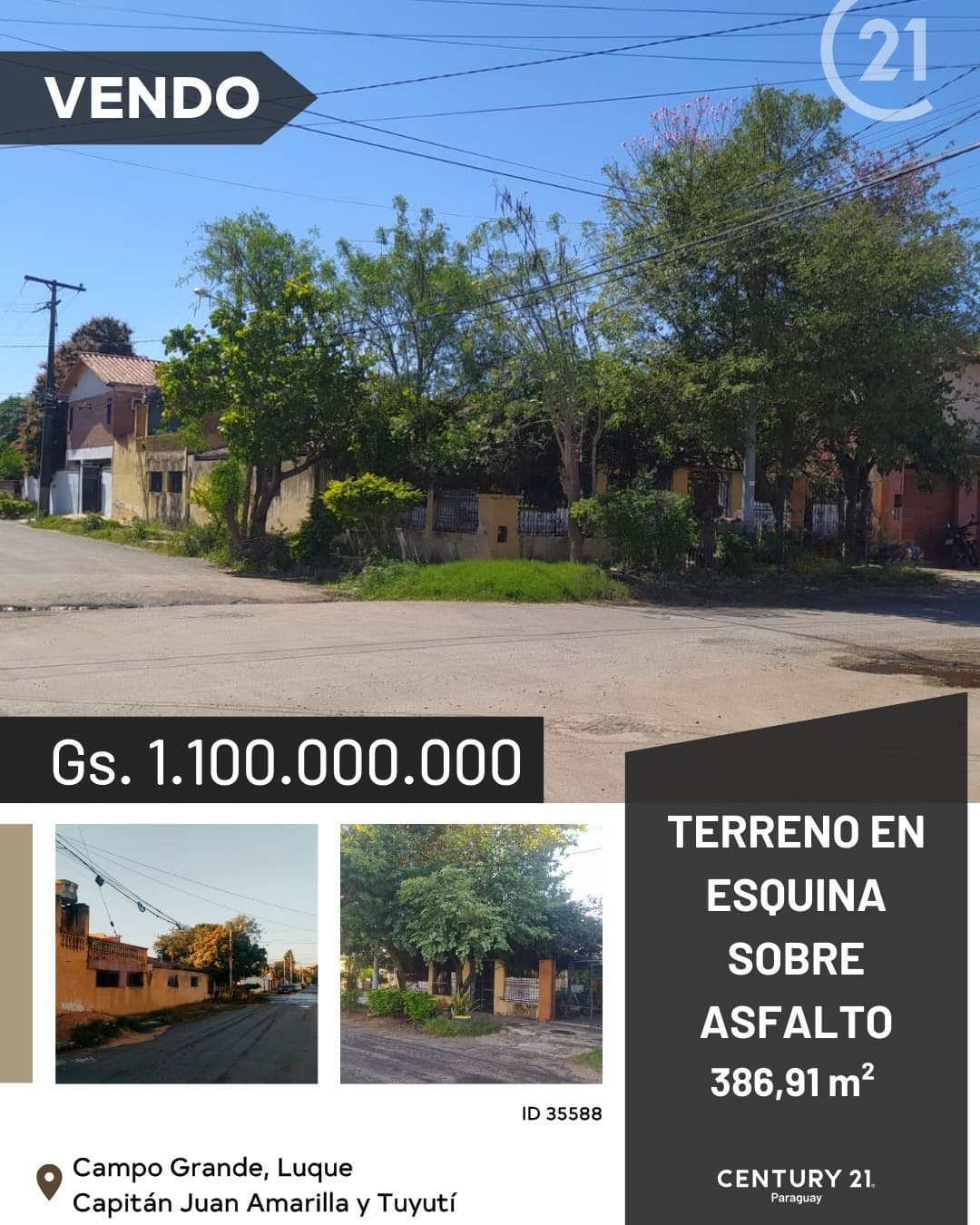 Terreno en esquina, zona cit‼️campo grande, Luque