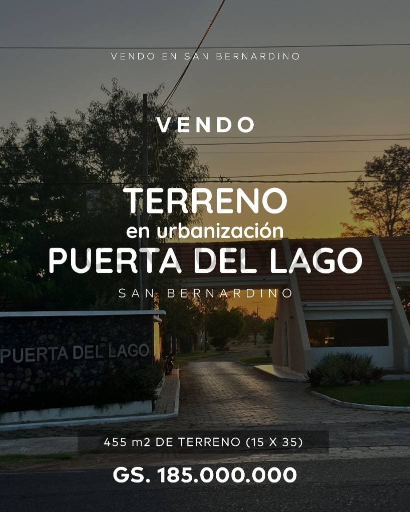 Vendo terreno en Urbanización Puerta del Lago - San Bernardino