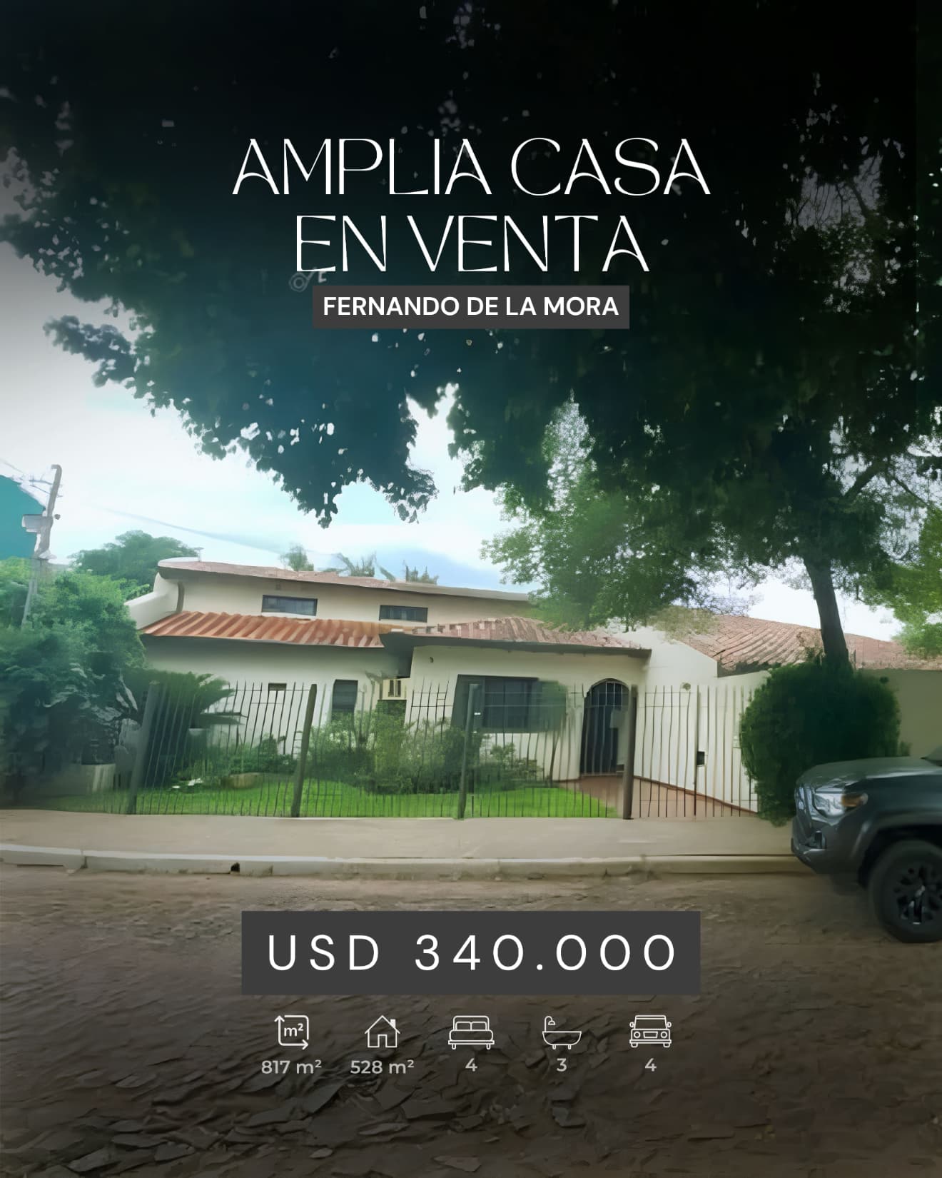 Amplia casa en venta