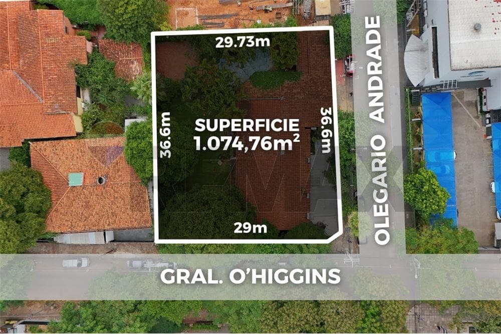 Vendo esquina de 1076 m2 en Villa Morra