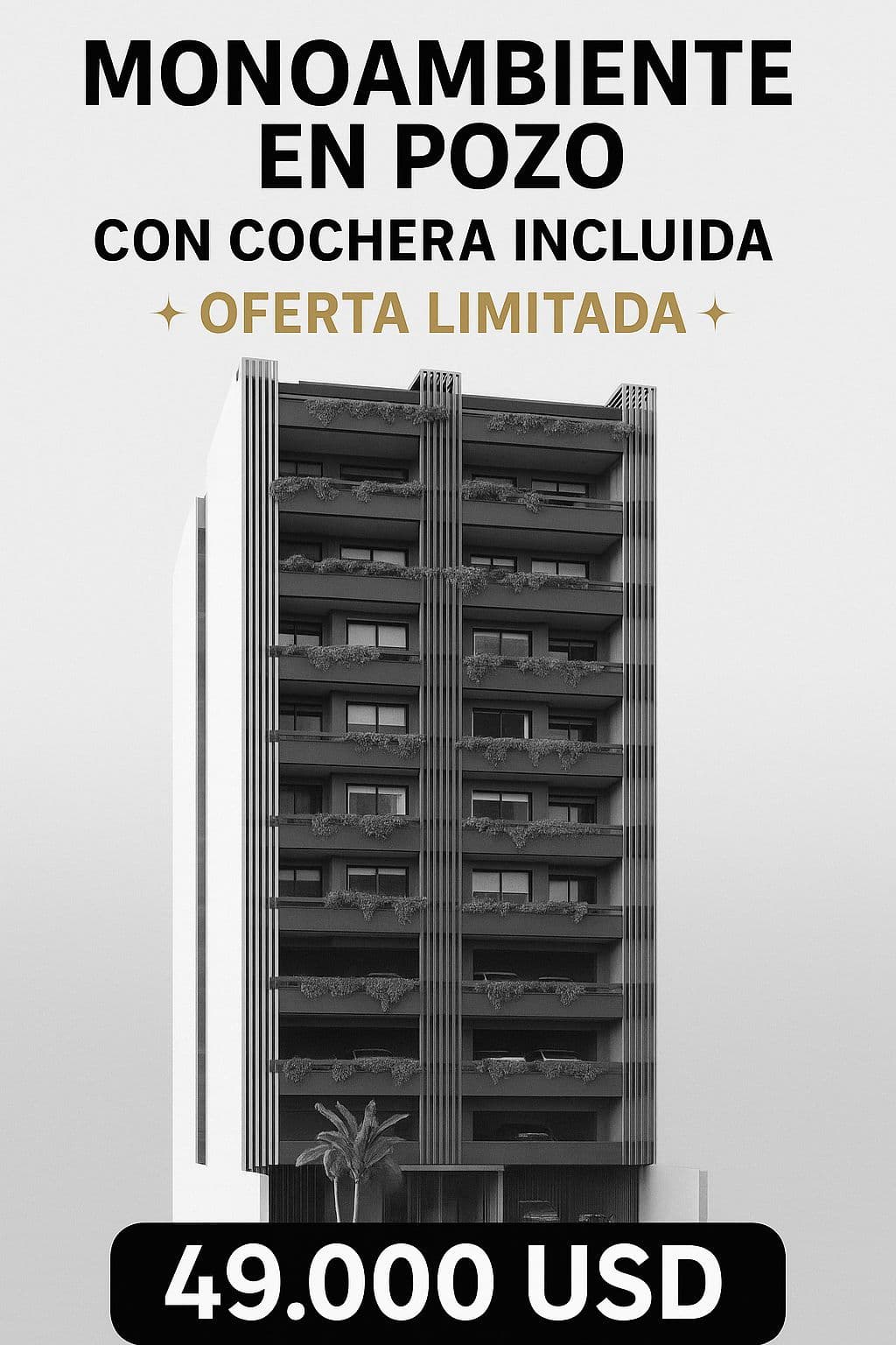 Oferta limitada vendo monoambiente con cochera