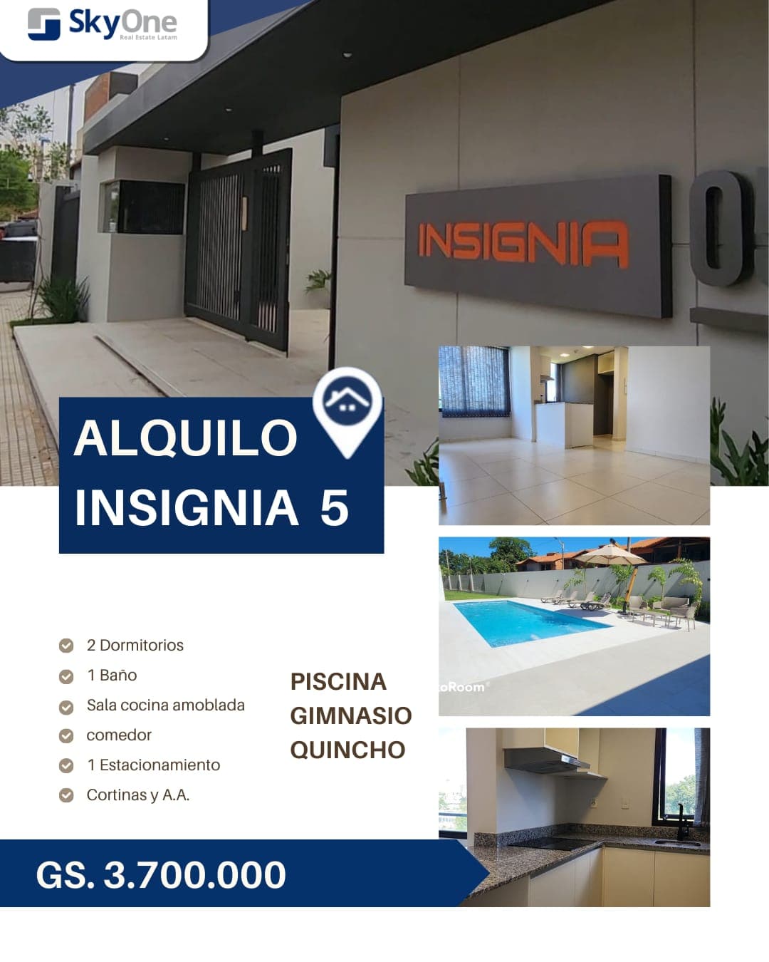Alquilo dpto insignia 5 zona cit,, trinity school