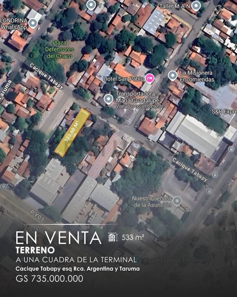 Venta de terreno - zona terminal de asuncion