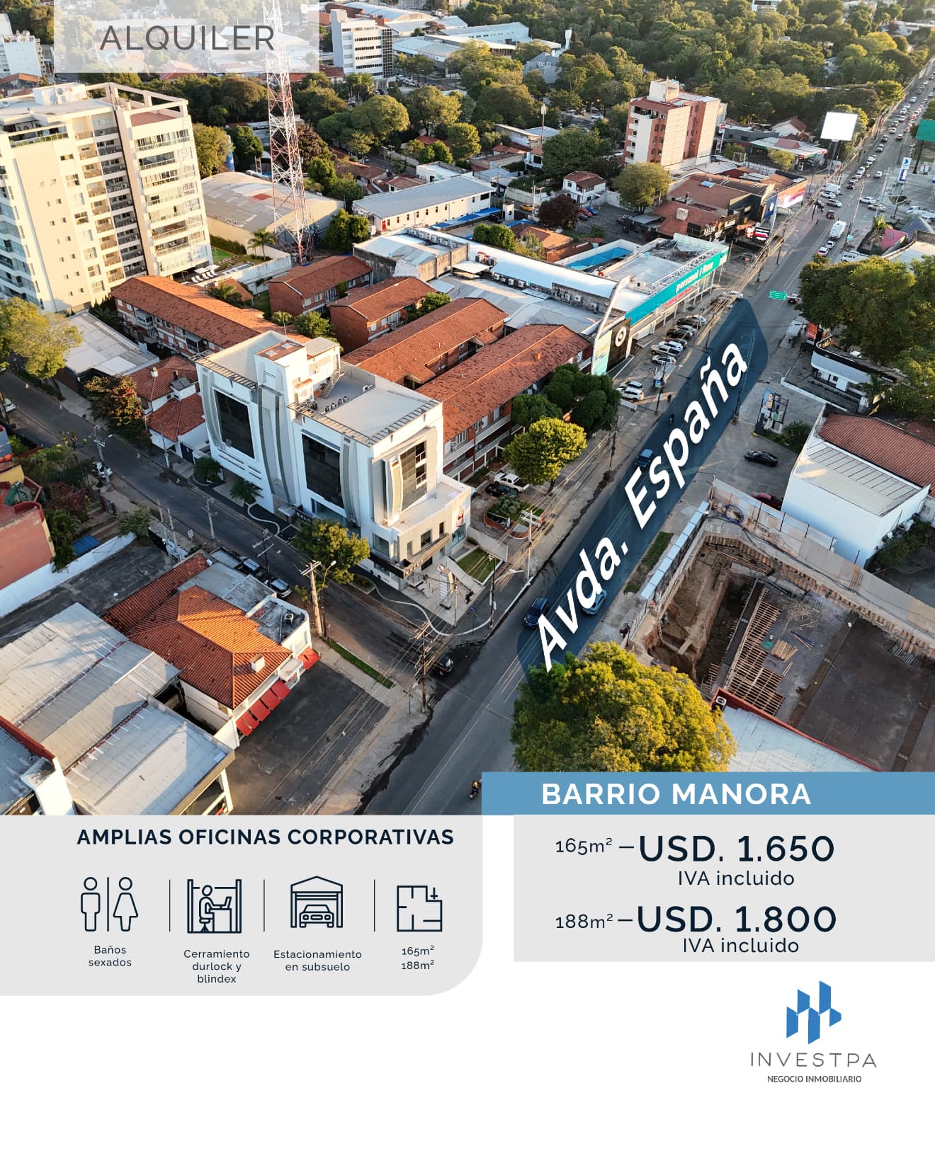 Amplias oficinas corporativas disponibles en zona estratégica Barrio Manora