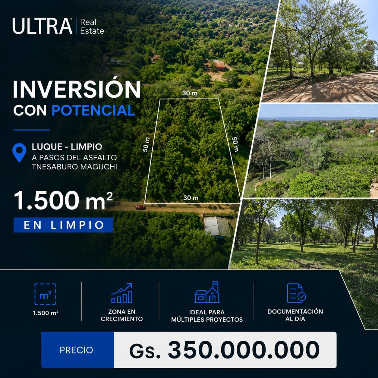 Terreno En Venta - 1500 M2 En Limpio Bo. Aguapey