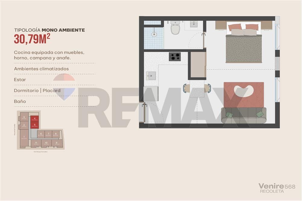 Departamento MONOAMBIENTE - Inversión en pozo - Recoleta, Asunción, Paraguay, foto 3