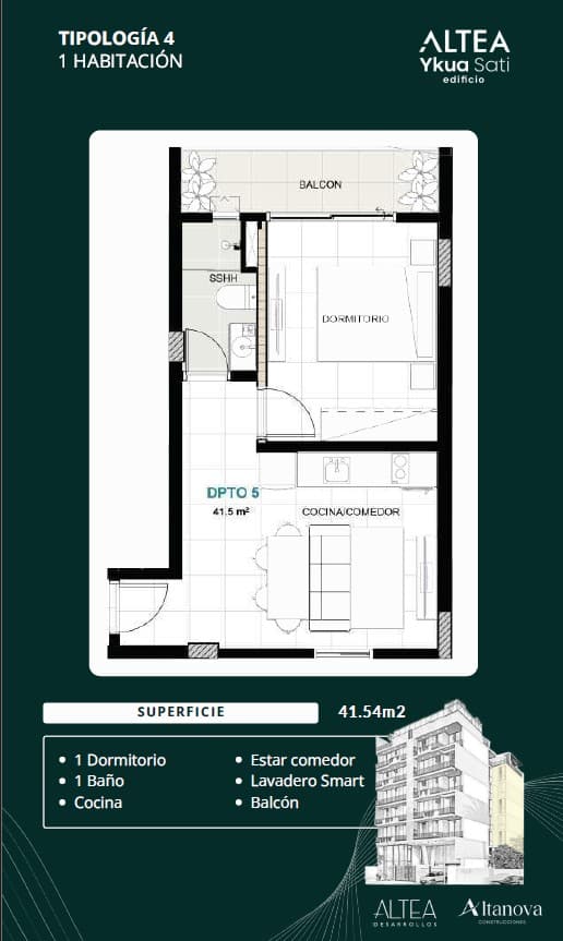 En venta - departamento de 2 dormitorios altea ykua sati, foto 5