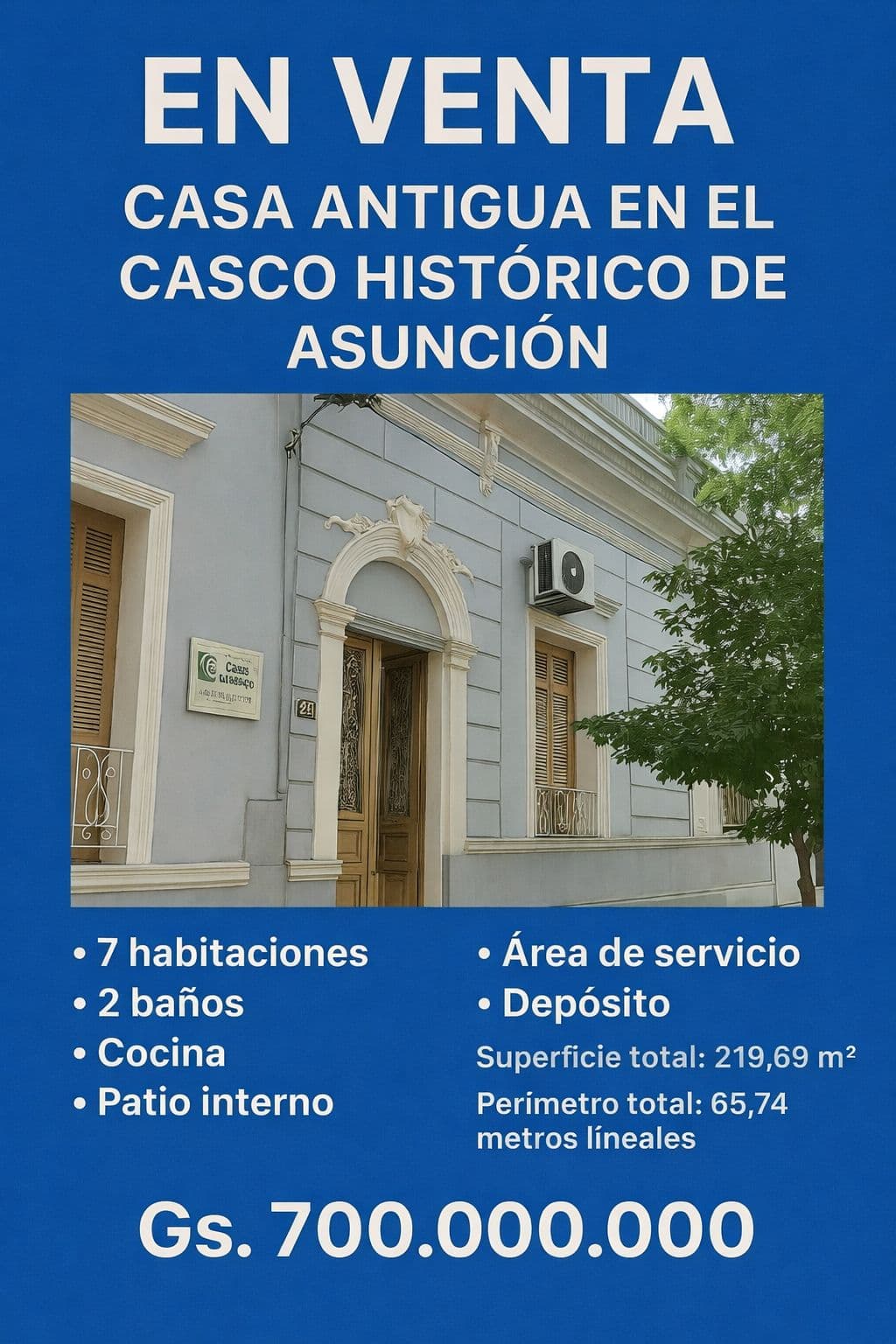 Vendo casa en el casco historico de asuncion