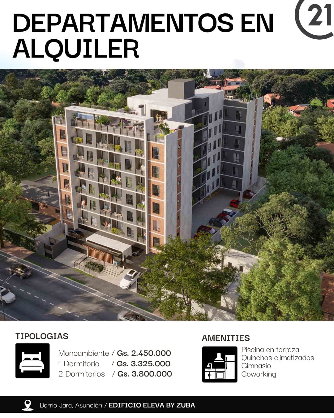 Alquilo departamento 2 habitaciones zuba eleva