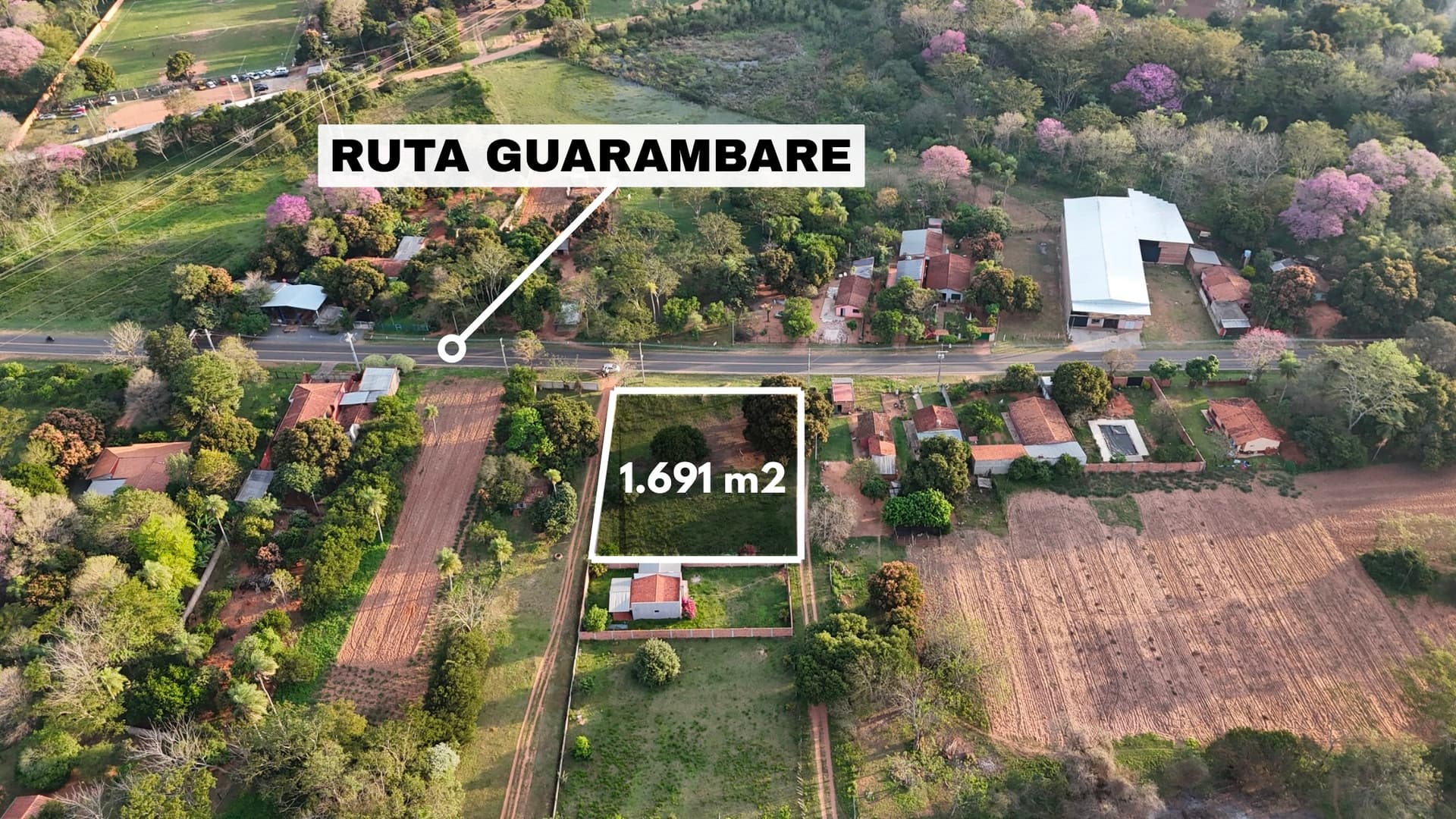 Gran terreno en esquina en Ypané – 1.691 m², foto 2