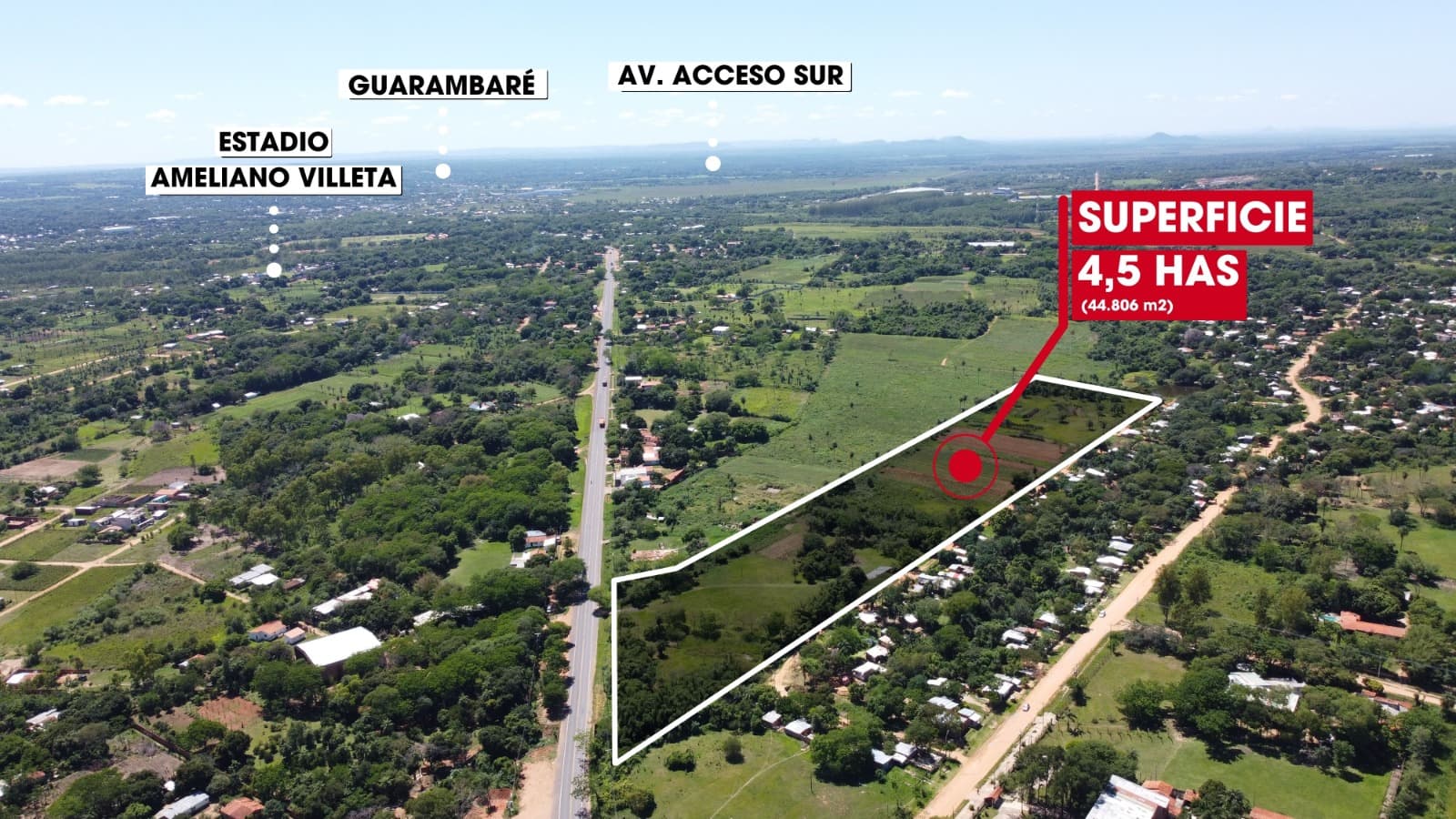 En Venta Terreno De 4,5 Hectáreas (44.806 M2) Sobre Asfalto Villeta–guarambaré, foto 3