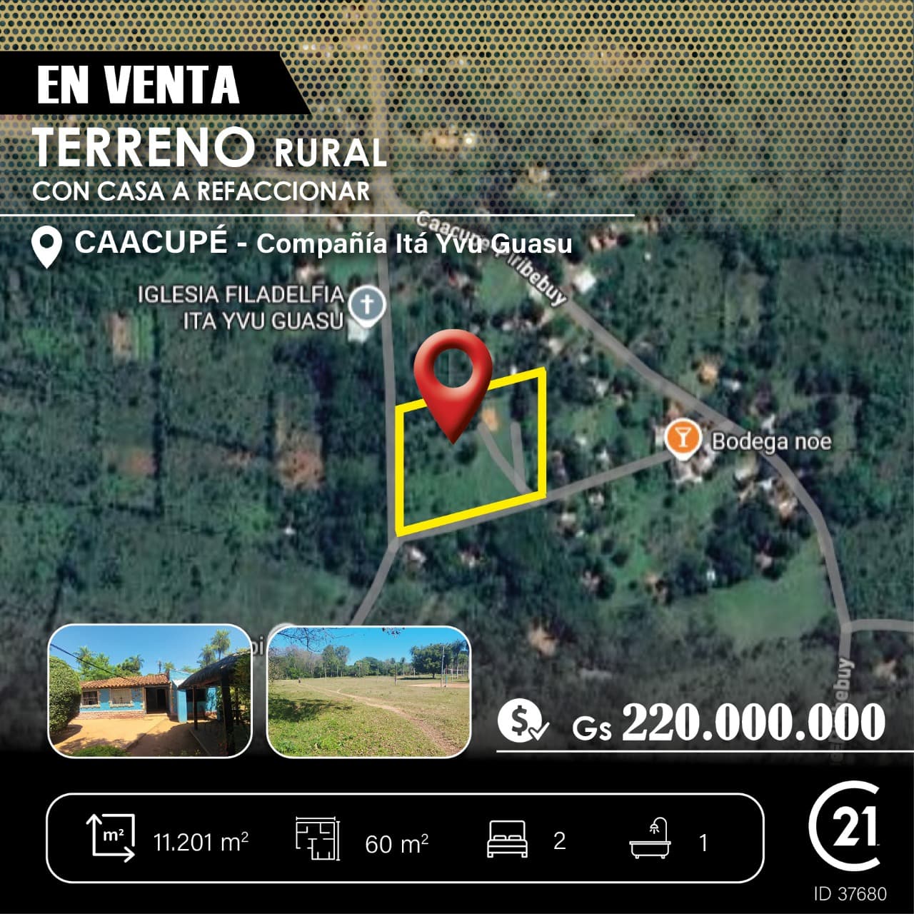Propiedad rural de 1 há en itá yvu guasu - caacupe, foto 1