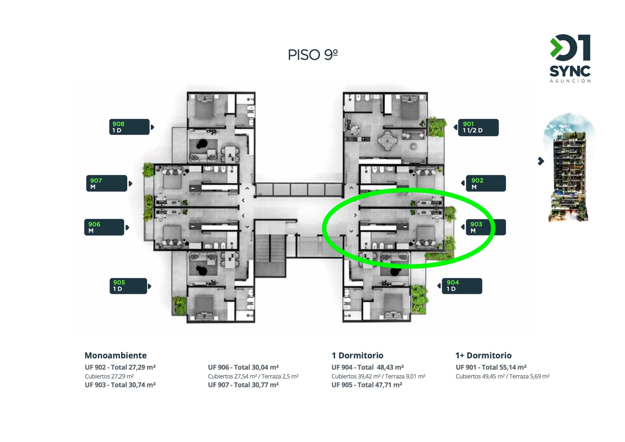 Estudio En Venta · Renta Usd 980/mes En Airbnb · 8° Piso · Villa Morra, Asunción — foto 5