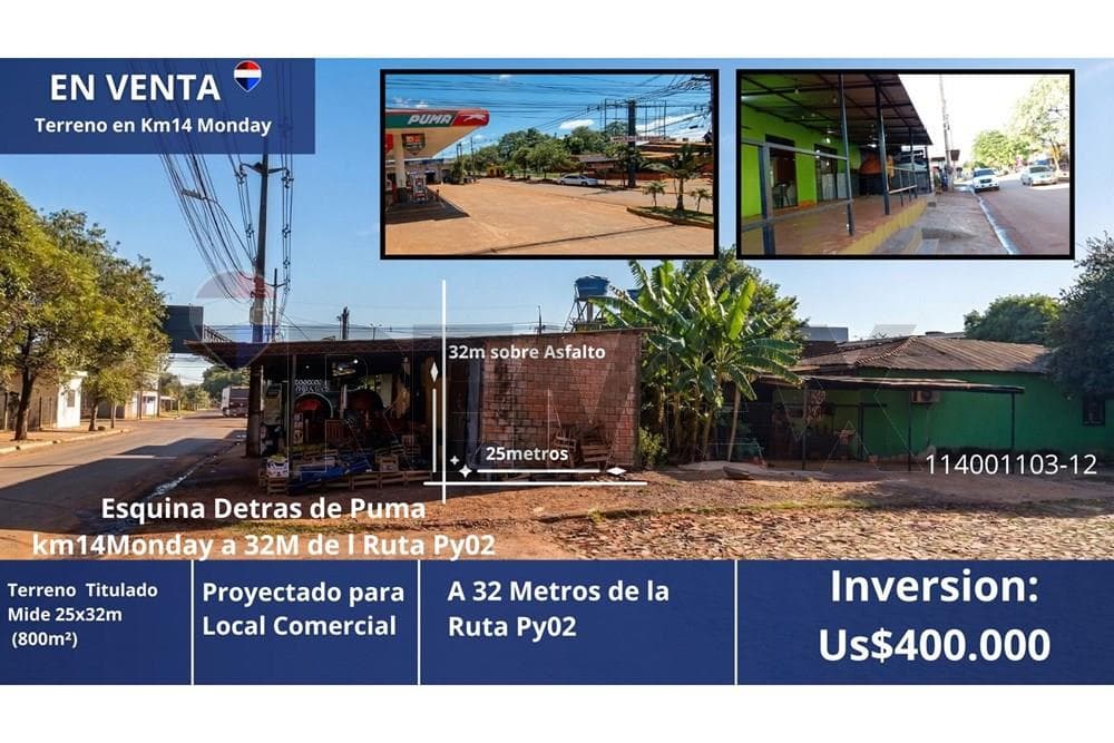 Terreno Comercial en esquina, Minga Guazú, Alto Paraná, Paraguay, foto 1