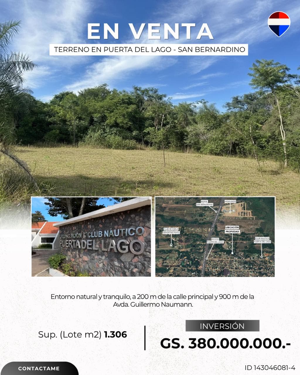Venta de terreno en Puerta del LAGO, San Bernardino