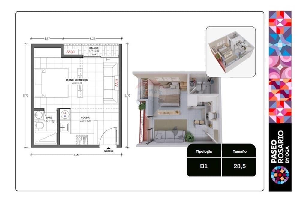 En venta monoambiente en pozo con balcón, foto 2
