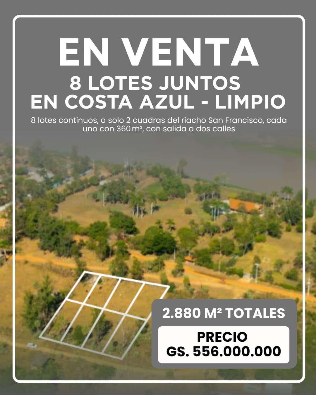 Vendo 8 terrenos en costa azul - limpio