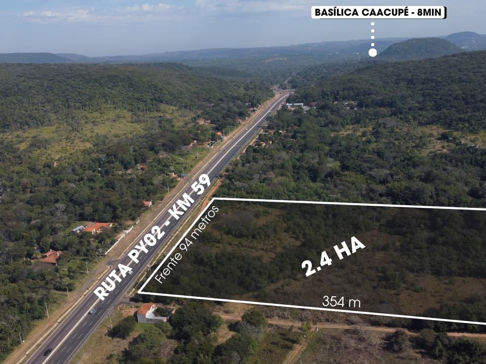 Terreno de 24.837 m2 sobre ruta 2 caacupe, foto 2