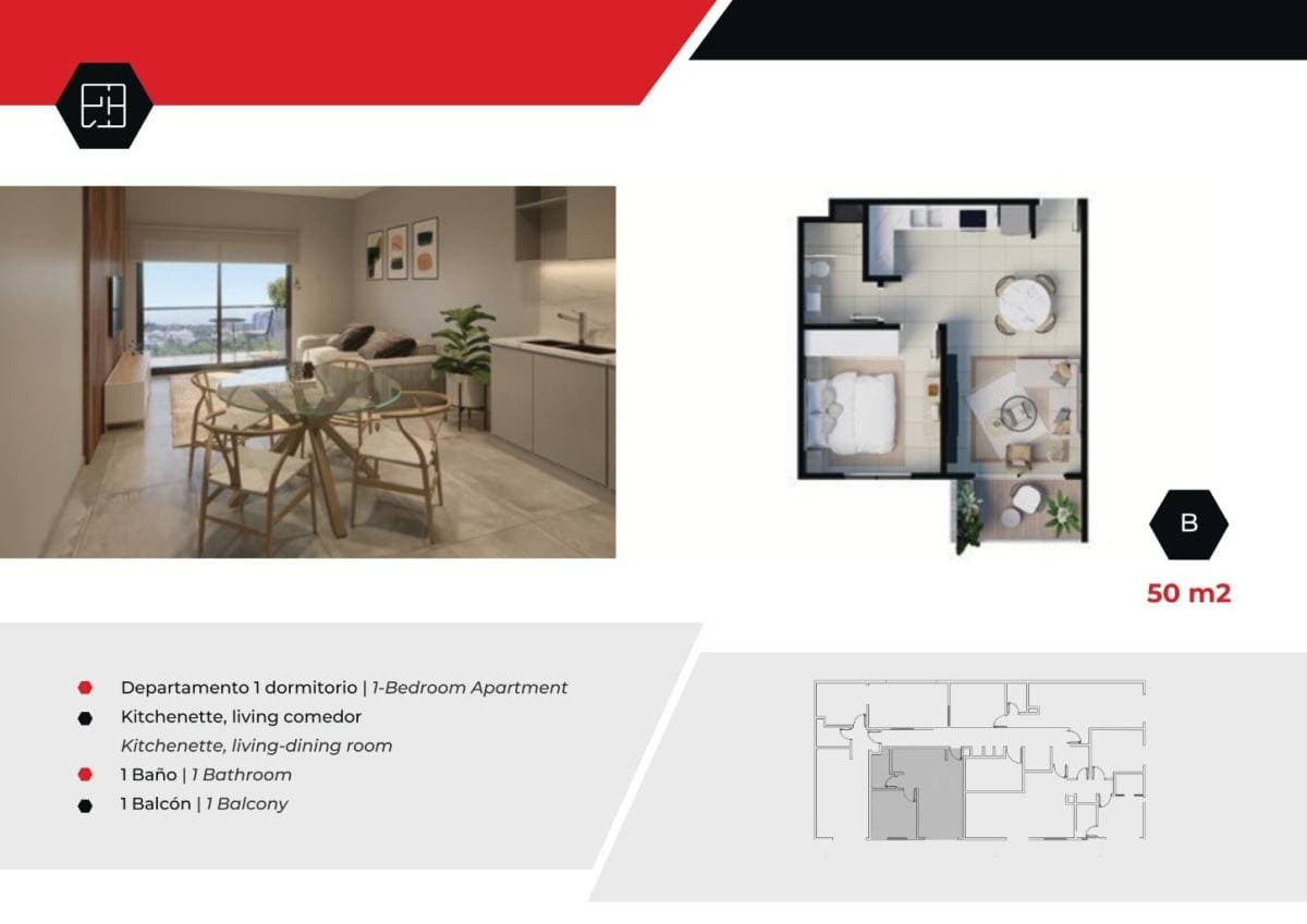 dpto 1 dormitorio 52 m2 Villa Morra, foto 5