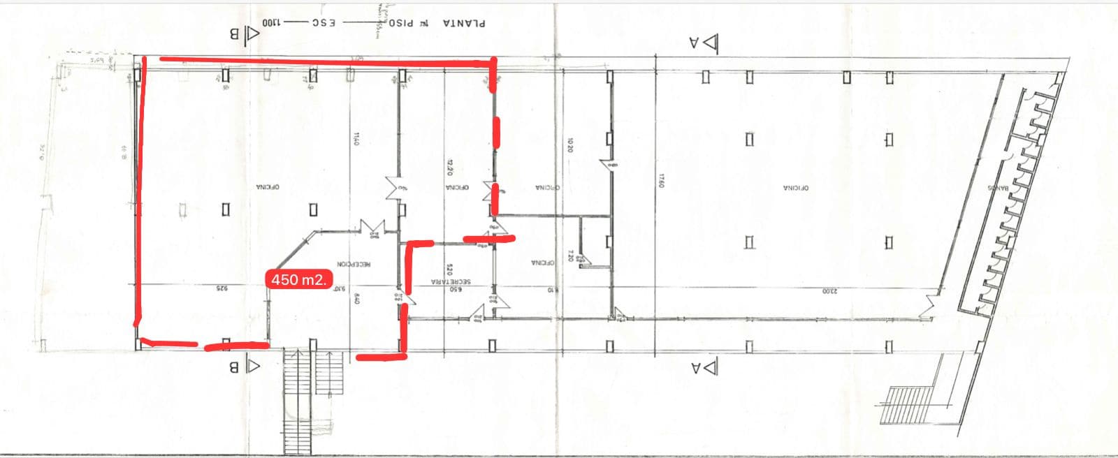 PLANTA LIBRE DE 400 m² - para oficinas corporativas Zona AV. SACRAMENTO — foto 3