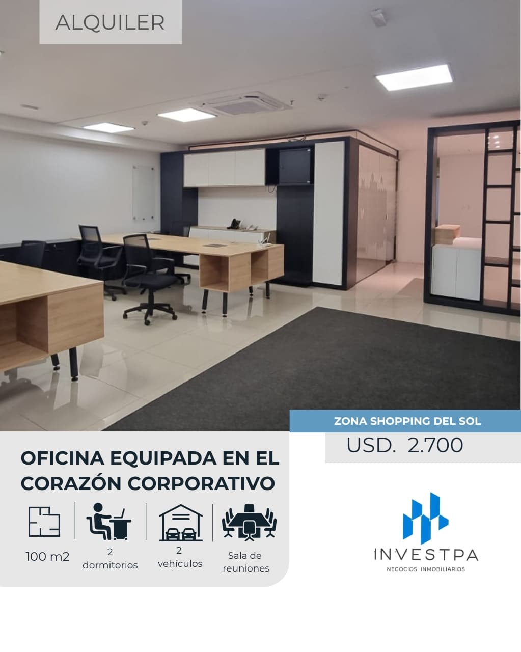 Oficina equipada en alquiler – zona shopping del sol