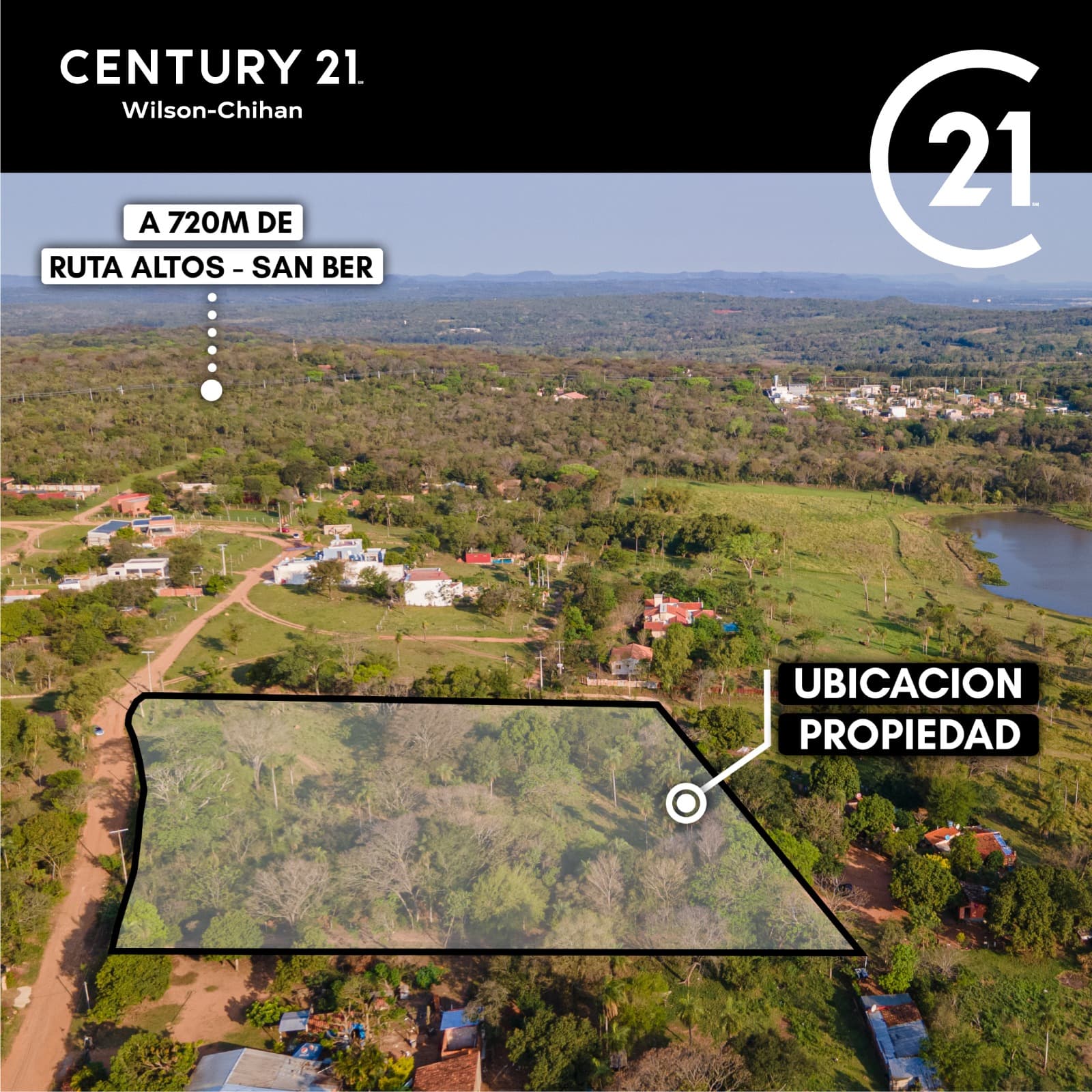 TERRENO SAN BER. VIsta a la Laguna, Lago y Serranía. 10.000 m2 (100 m X 100 m), foto 2