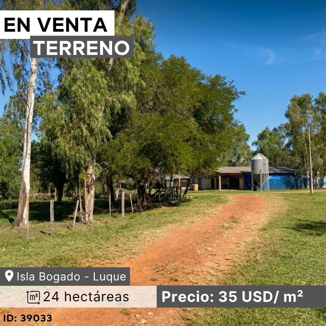 En venta – 24.17 hectáreas en isla bogado Luque