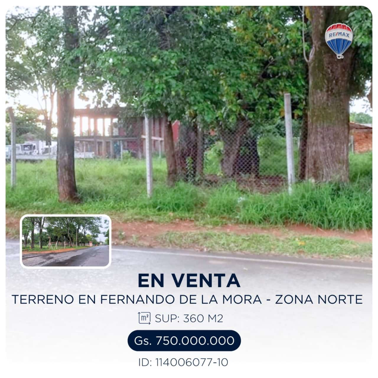 Vendo terreno de 360m2 en Fdo de la Mora zona norte/barrio Laguna Sati