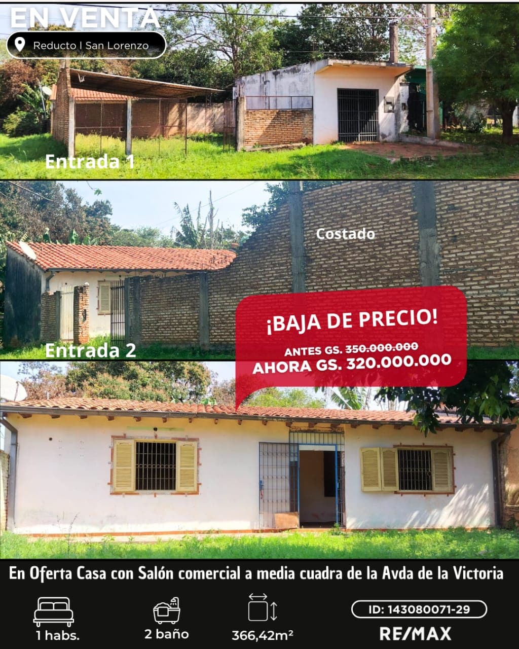 EN VENTA - OFERTAMOS‼️Propiedad en esquina – San Lorenzo, Reducto