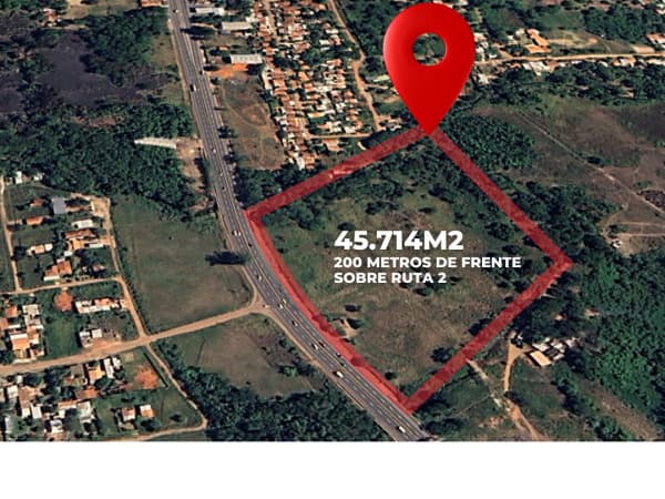 Vendo amplio terreno sobre ruta 2