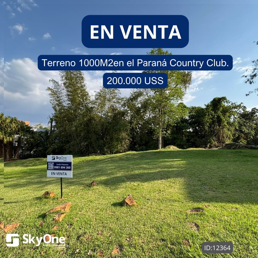 Vendo gran terreno en el parana country club