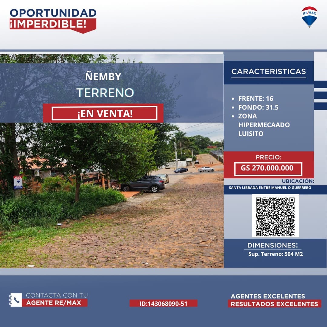 Terreno venta - zona hiperluisito